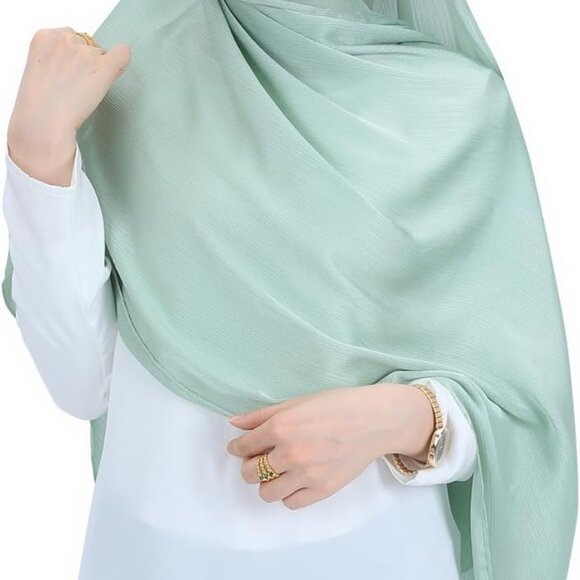 Silky Satin Hijab for Women Chiffon 70x27in Luxurious Elegant Muslim Head Scarf - Picture 6 of 7